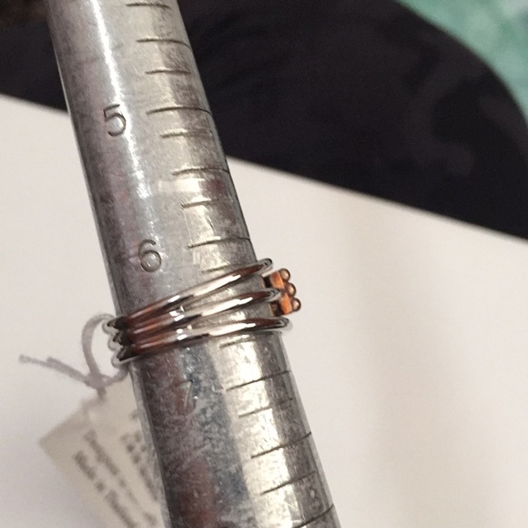 Sterling and rose multi row sapphire ring - Picture 6 of 7